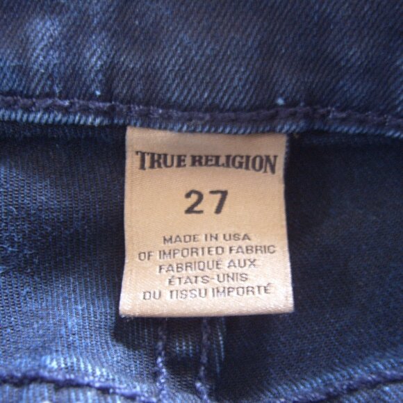 Like New Excellent Condition True Religion Women Jeans sz 27 Made in USA - Picture 3 of 4